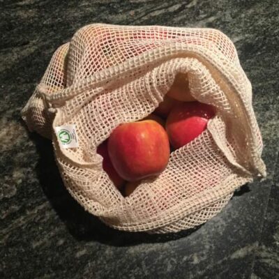certified organic 100% cotton mesh produce bag large