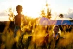 two children in a field