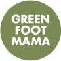 Green Foot Mama in bold white capitals on round green background